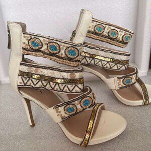 Bebe White with beautiful beads